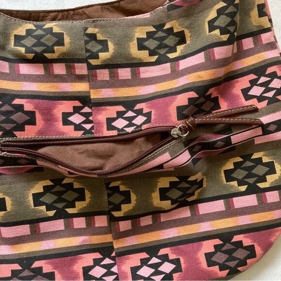 Aztec Hobo Boho Large Bag Purse Tassels Multi Colored VEGAN by Union Bay - Picture 10 of 14
